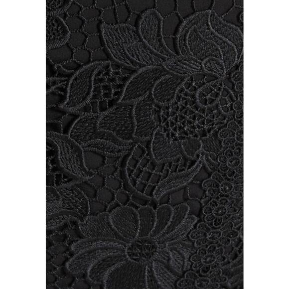 Alice + Olivia NWT Lennon Black Lace V-Neck Sheath Mini Cocktail Dress- Size 2 - Picture 11 of 11